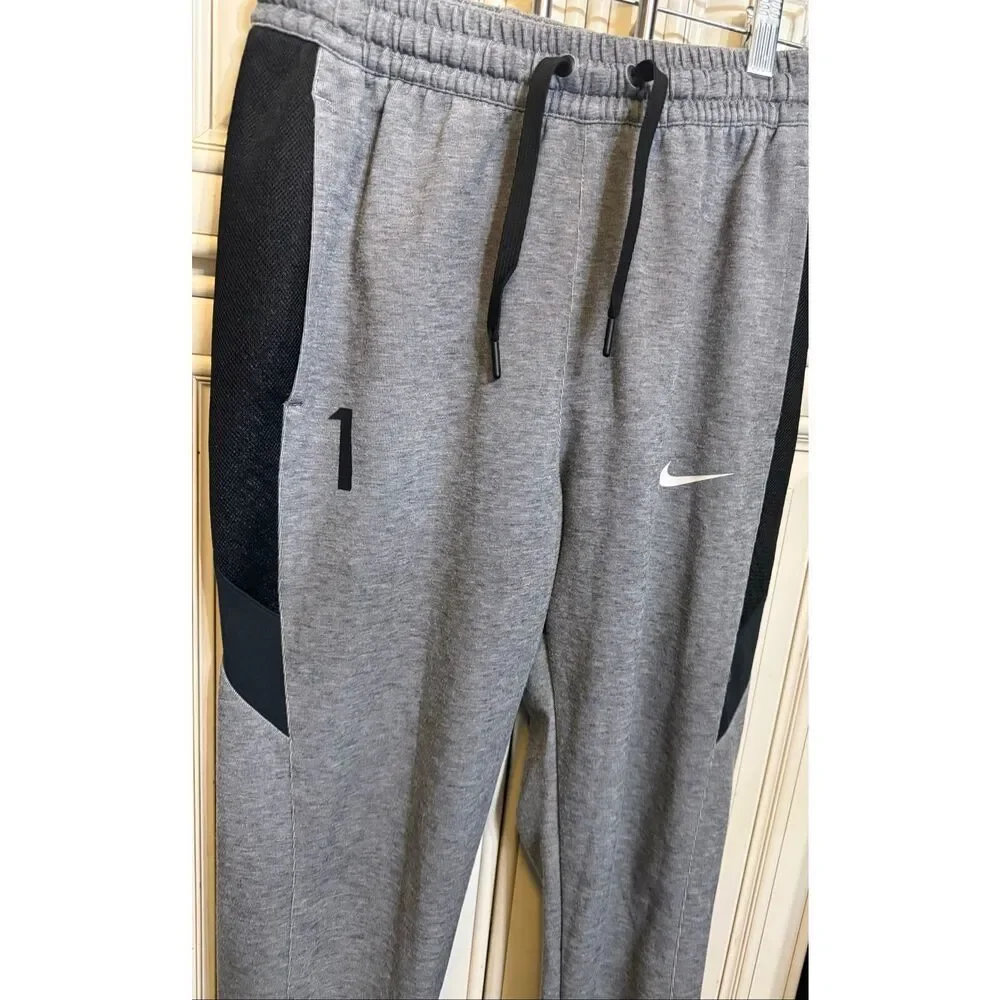 Nike Youth Dri-Fit Stock Showtime Basketball Jogger Pants Gray Black Size Small